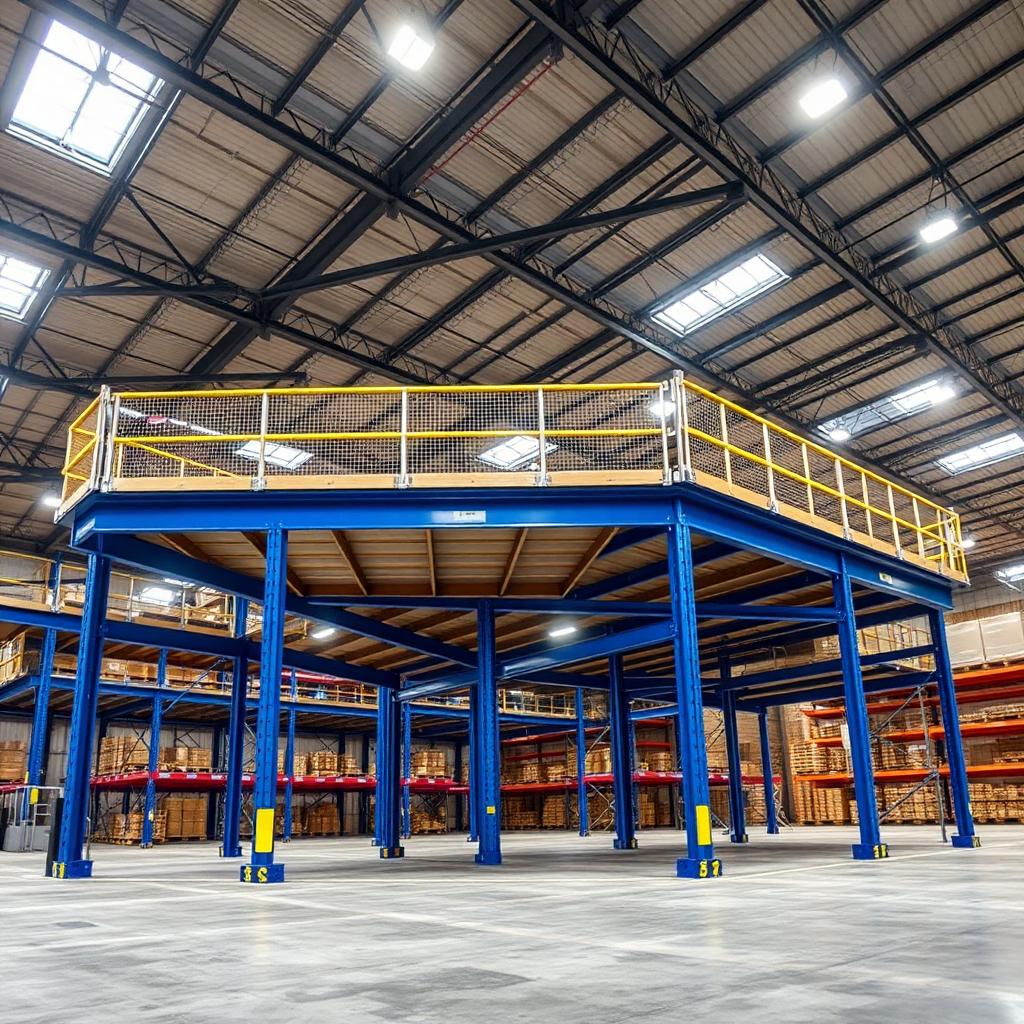 Mezzanine industrielle 1 200 m² — plateforme logistique
